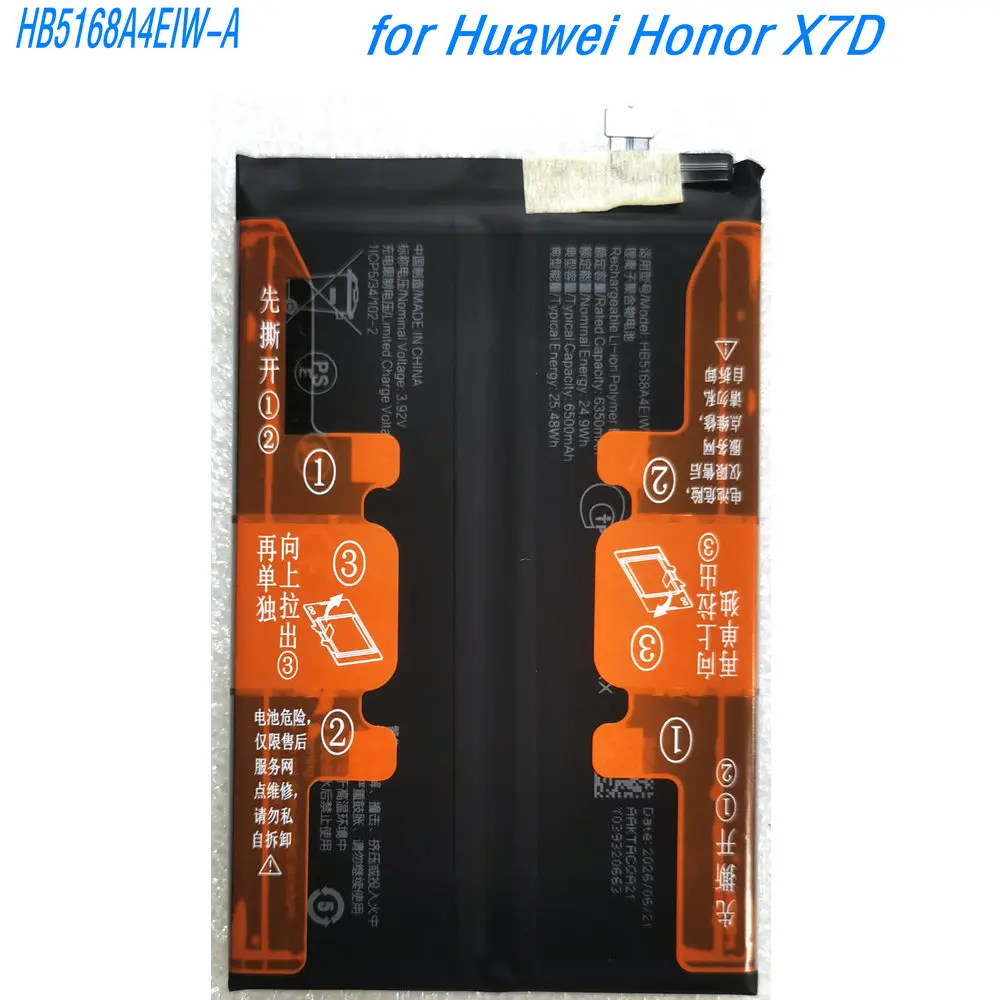 2026 Years 3.92V 25.48Wh HB5168A4EIW-A High Quality Battery for Huawei Honor X7D X9D 5G Mobile Phone