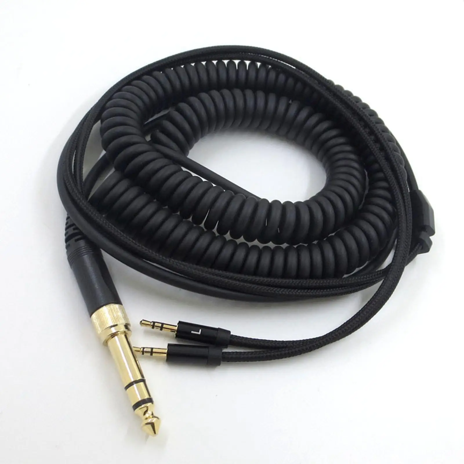 Cavo audio sostitutivo da 1,8 m da 2,5 mm a 3,5 mm 6,35 mm Nero elasticizzato 5 m Connettore per / S/ He560/ Cuffie/ He-350/ i/