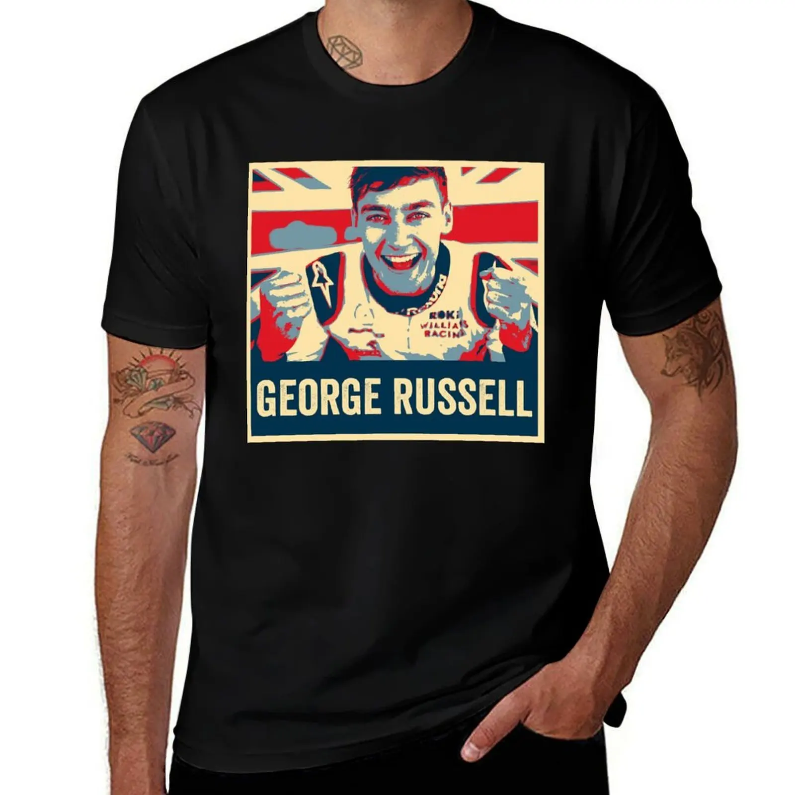 

George Russell T-Shirt All Match Print Short Sleeve Top