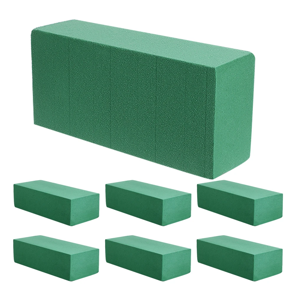 

7 Pcs Green Flower Mud Floral Blocks for Arrangements Artificial Phenolic Resin