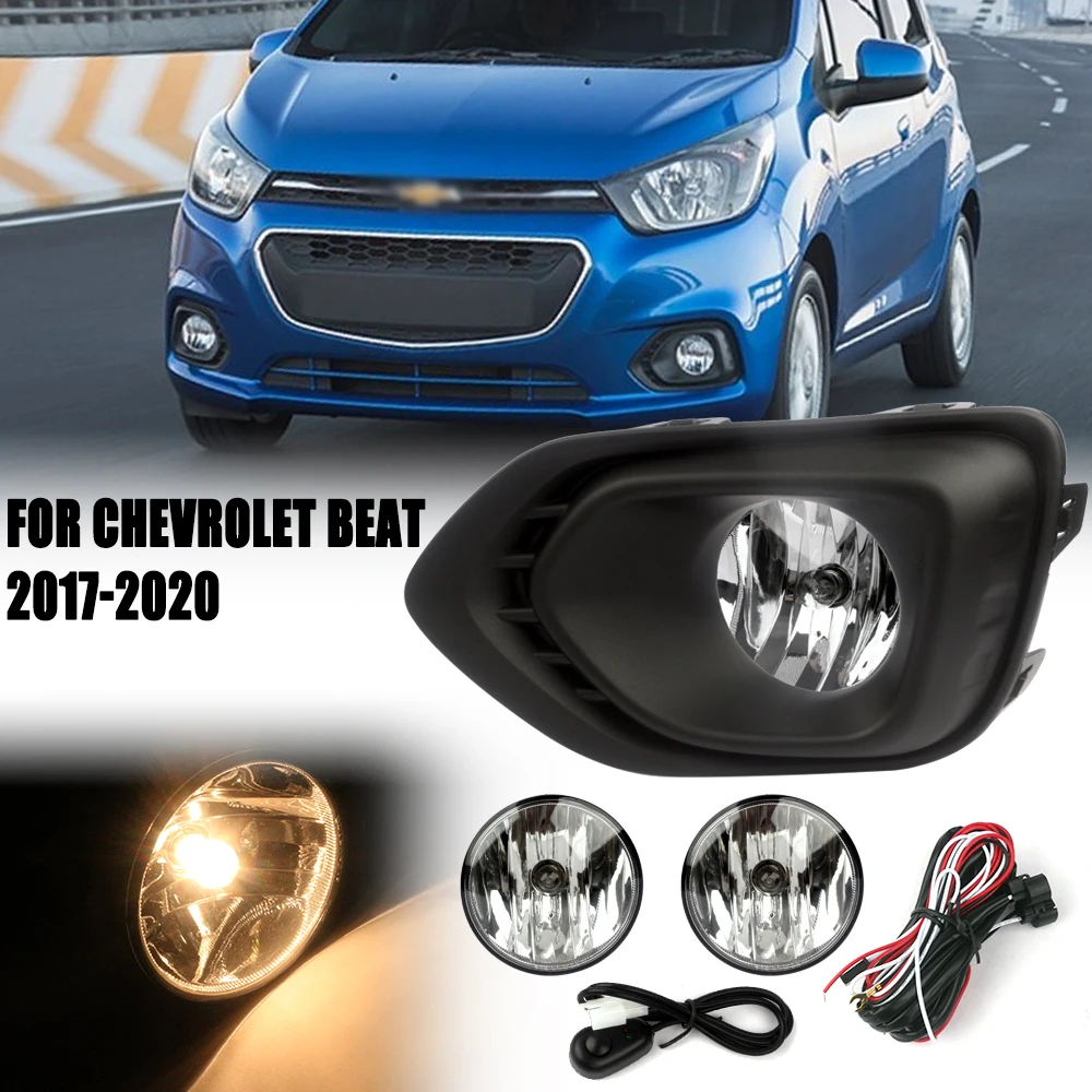 

DLAA Front Bumper Fog Lamp Upgrade Kit FOR Chevrolet BEAT 2017 2018 2019 2020 Version Additional Foglight Set Switch + Wiring