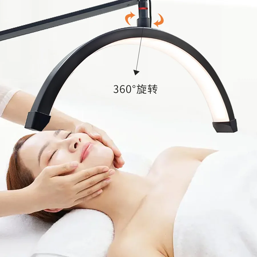 16-Inch Half-Month Beauty Lamp Desk Bedside Tattoo Embroidery Nail Tattoo Eyebrow Eyelash Led Eye Protection U-Shaped Fill Light