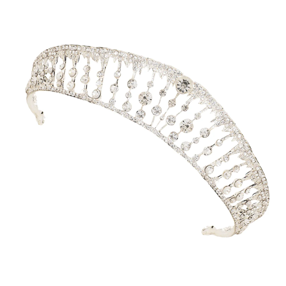 

1Pc Princess Headband Silver Rhinestone Wedding Hair Jewelry Bridal Party Accessory Elegant Gift