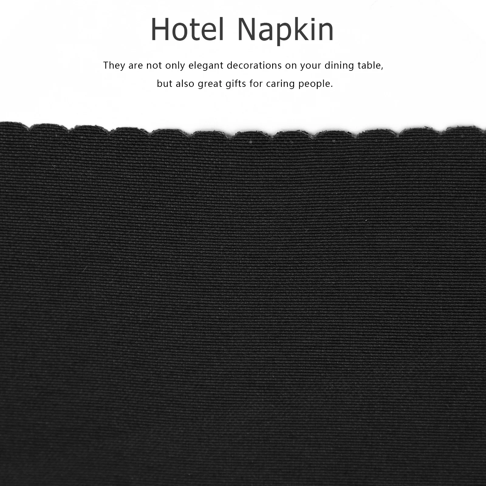 

6pcs Elegant Dinner Napkins Plain Restaurant Cloth Cup Set Hotel Home Party Kitchen Dining Room Decorative Gift Use Black