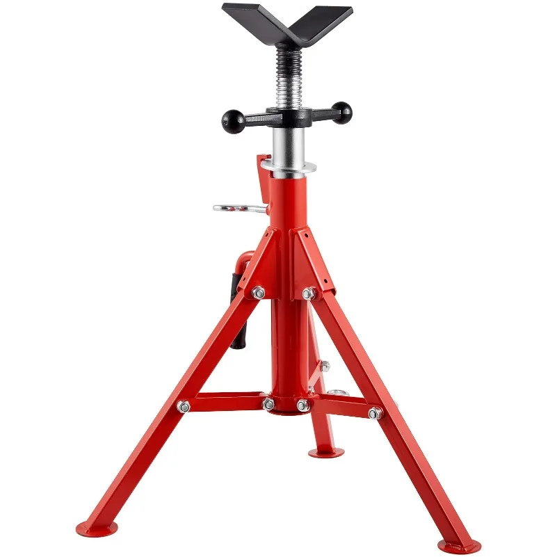 

Pipe Holding Stand with Roller Head V-Head Folding Tripod Jack 12 inch Capacity Pipe working Supporting Clamped Tool