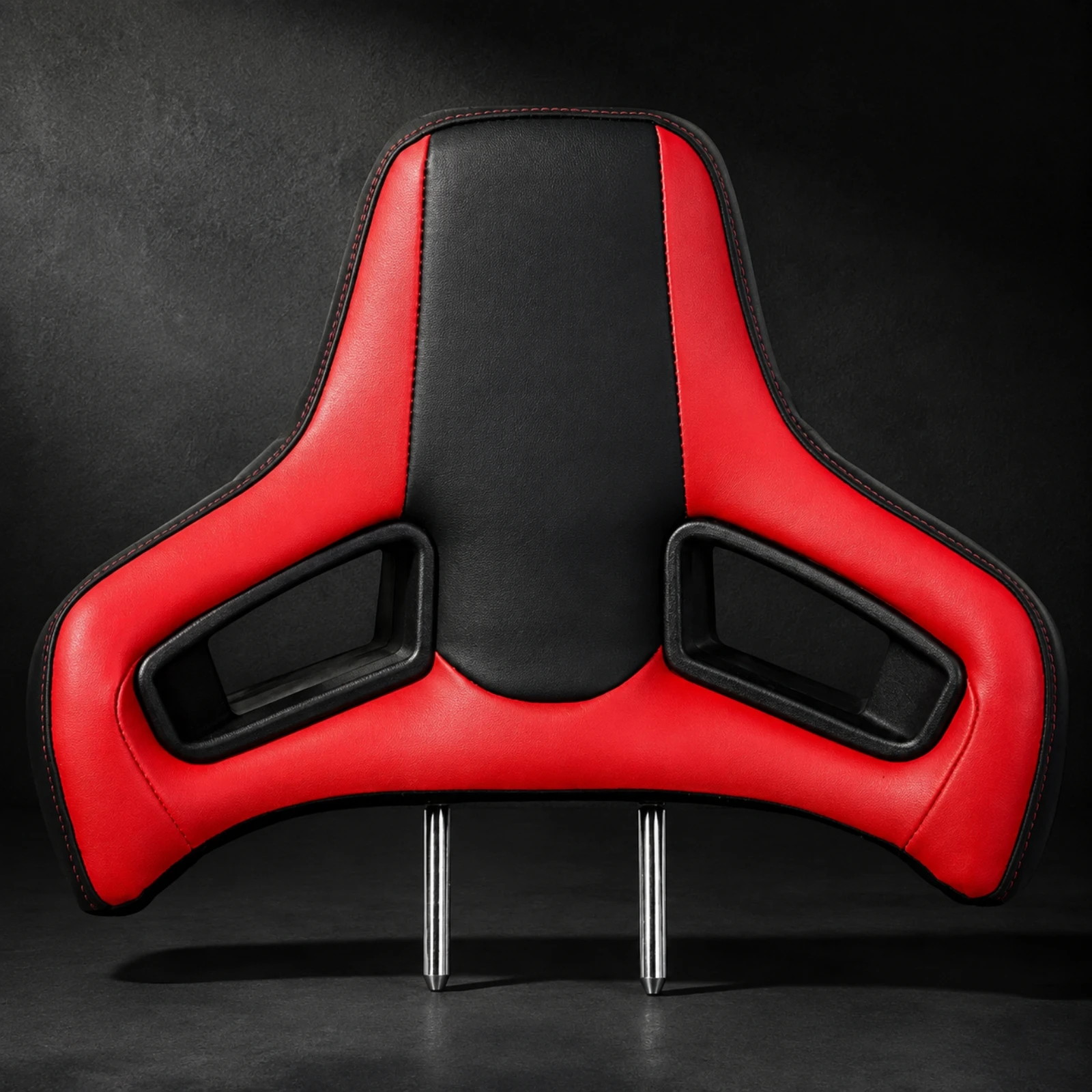 PVC Upholstered Racing Headrest with Mounting Rods Long-Lasting Universal Racing-Style Automotive Seat Headrest Easy to Clean