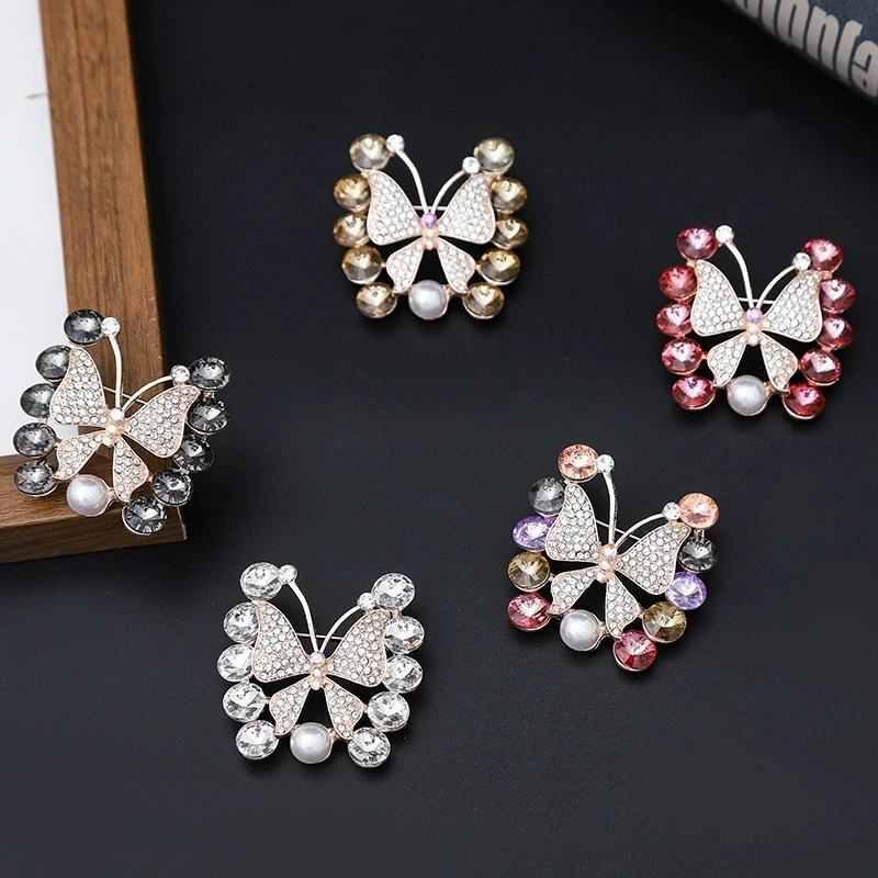 Brooch bow anti glare high-end chest no sew shirt button versatile accessory pin