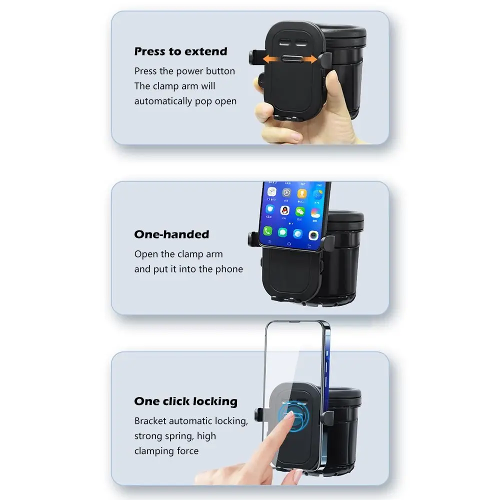 3 in 1 Design Stroller Cup Holder Non Slip 360° Rotation Cup Holder Universal Mount Multicolor Water Bottle Tray Stroller