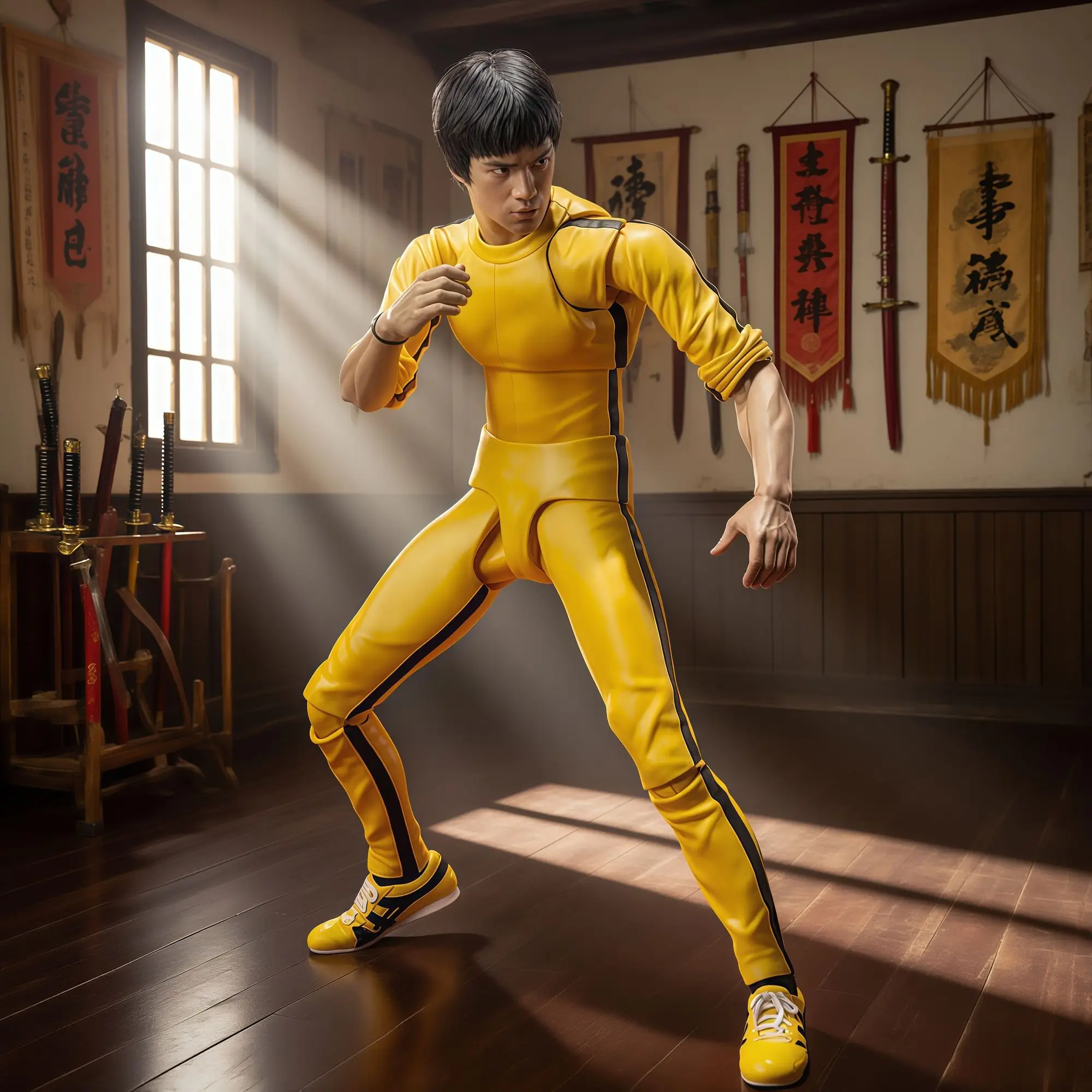 بروس لي الكونغفو عمل تمثال مشترك المنقولة جيت كون دو نموذج GK الشكل الطرفية الجدول حلية هدية جمع اللعب الهدايا