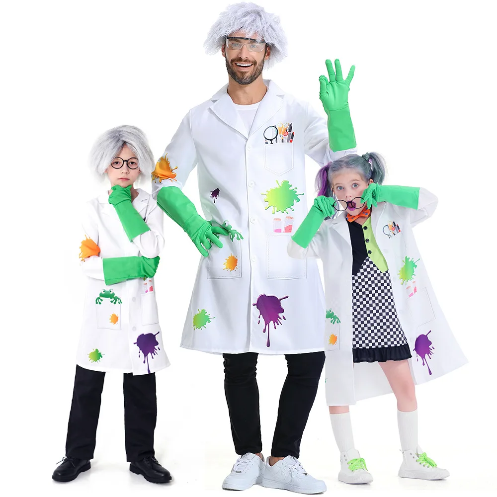 

Halloween Men Clothes Mad Scientist Costume For Men Doctor Uniform Play Professional Lab Researcher Uniforms