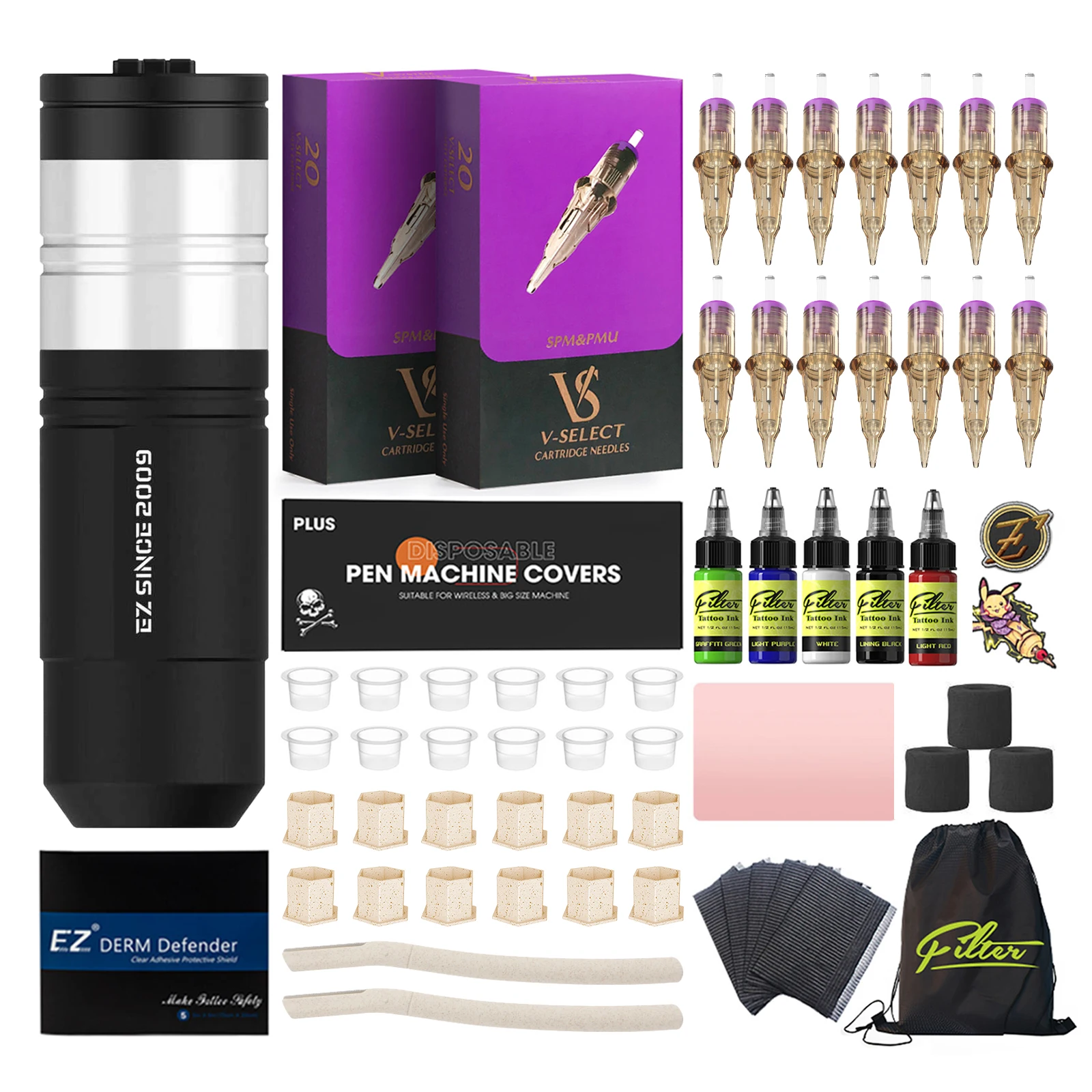 

Наборы картриджей для тату-машины EZ EvoTechS, ход 4,0 мм с наборами игл для татуировки EZ V Select Cartridge для поставки татуировщиков