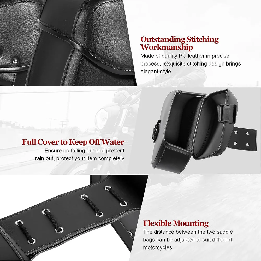ł na hasło sakwy motocyklowe boczne przechowywanie narzędzi torby siodłowe uniwersalne dla Harley Kawasaki Suzuki Yamaha Cruiser Bobber