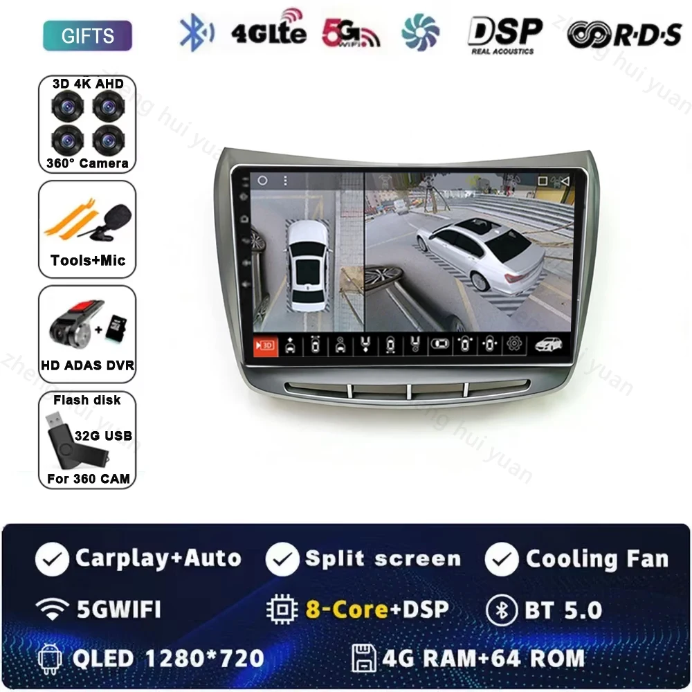 Voor Landcia Delta 2009-2019 Autoradio Carplay Auto Multimedia Stereo Video Player GPS Navigatie WIFI 4G RDS BT