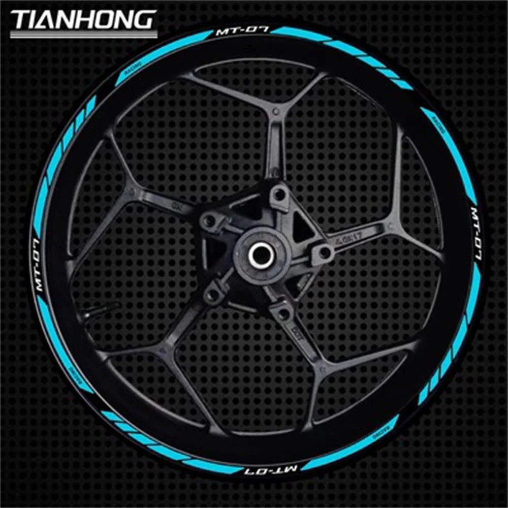 MT-07 Reflective Motorcycle Accessories Wheel Sticker Inside of Hub Decals Rim Stripe Tape Waterproof For YAMAHA MT07