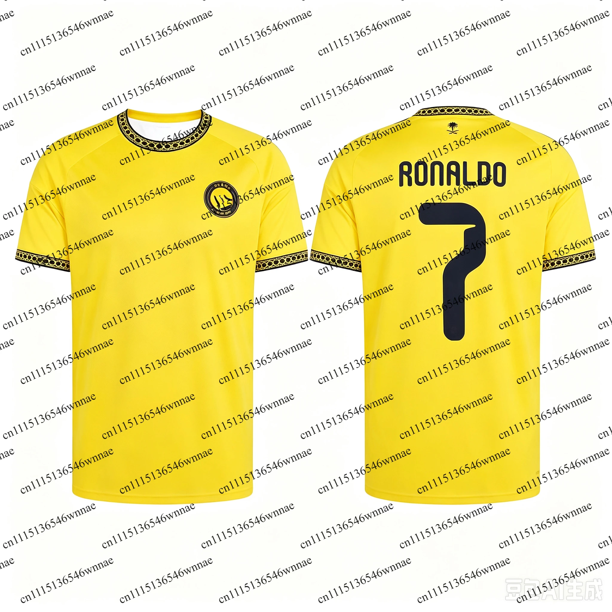 26/27 Men Women Kids Yellow Quick Dry Football Fan Jersey, Retro Sport Short Sleeve T‑Shirt, Match Inspired Sports Uniform Top