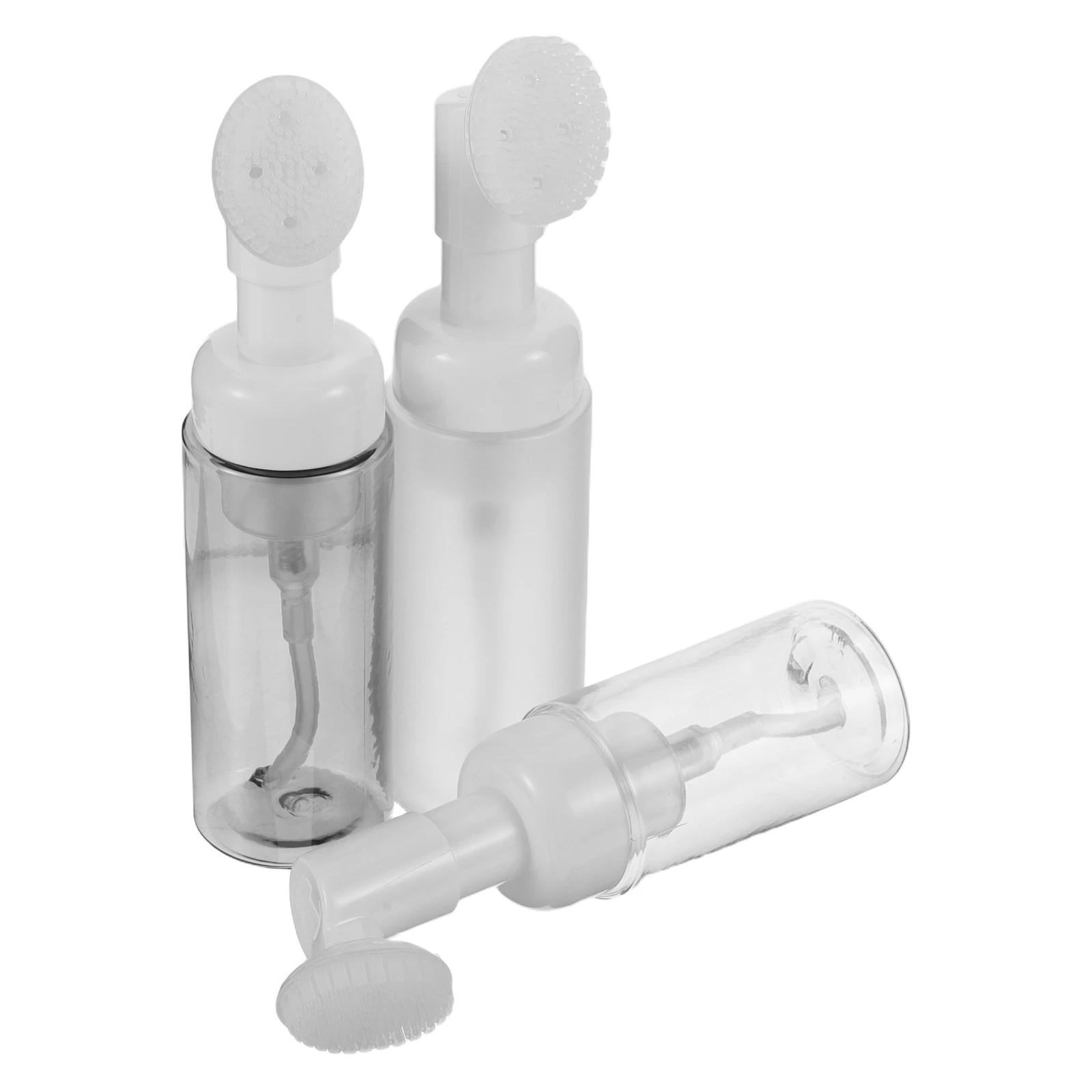 

3pcs Mousse Bottle Clear Plastic Travel Dispenser Shampoo Soap Foam Pump Container Portable Body Lotion Brush Kit