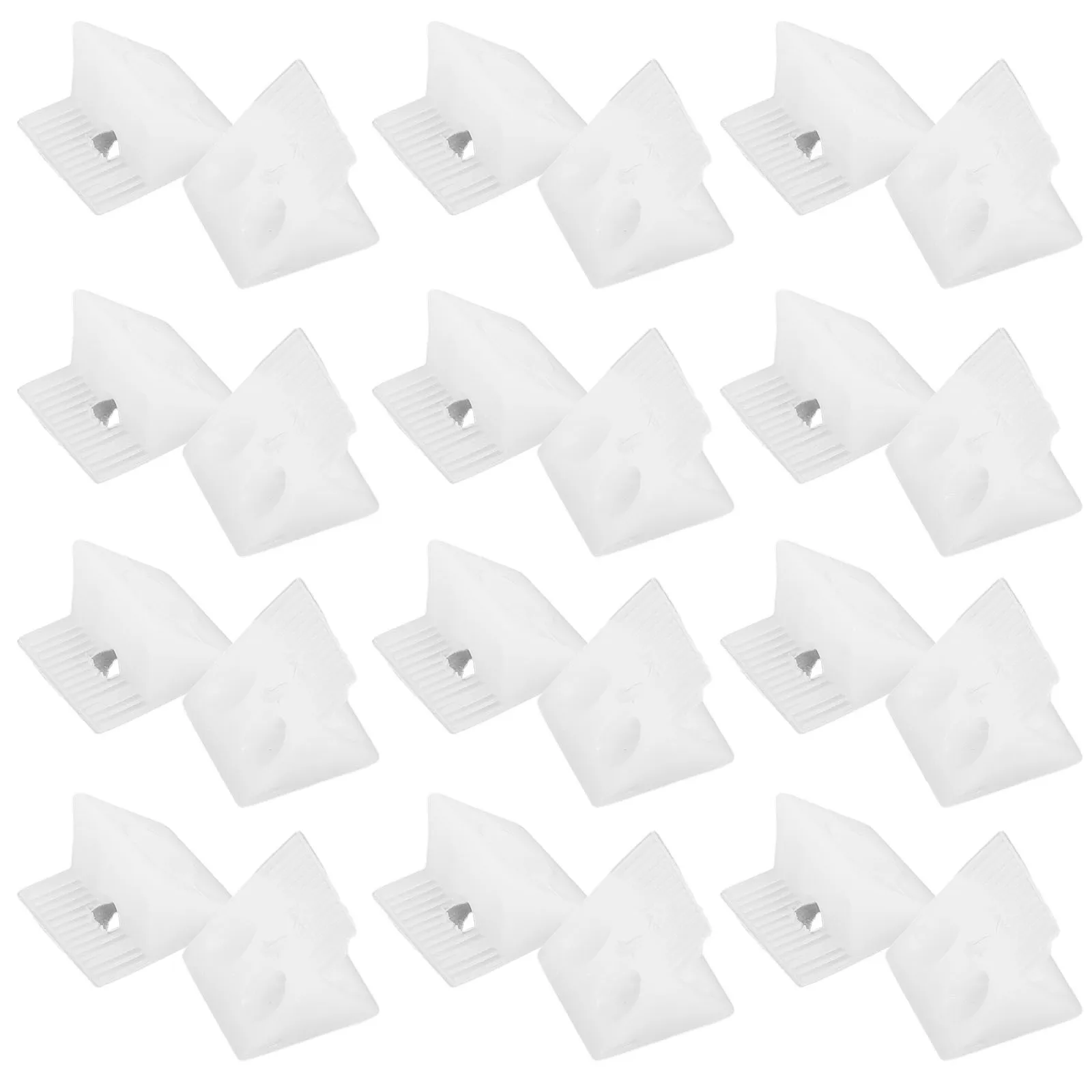 100 قطعة قوس درج بلاستيكي أسافين المسمار دعامة زاوية لخزانة أسفل الأثاث الاستقرار تعزيز زاوية رمز أسافين