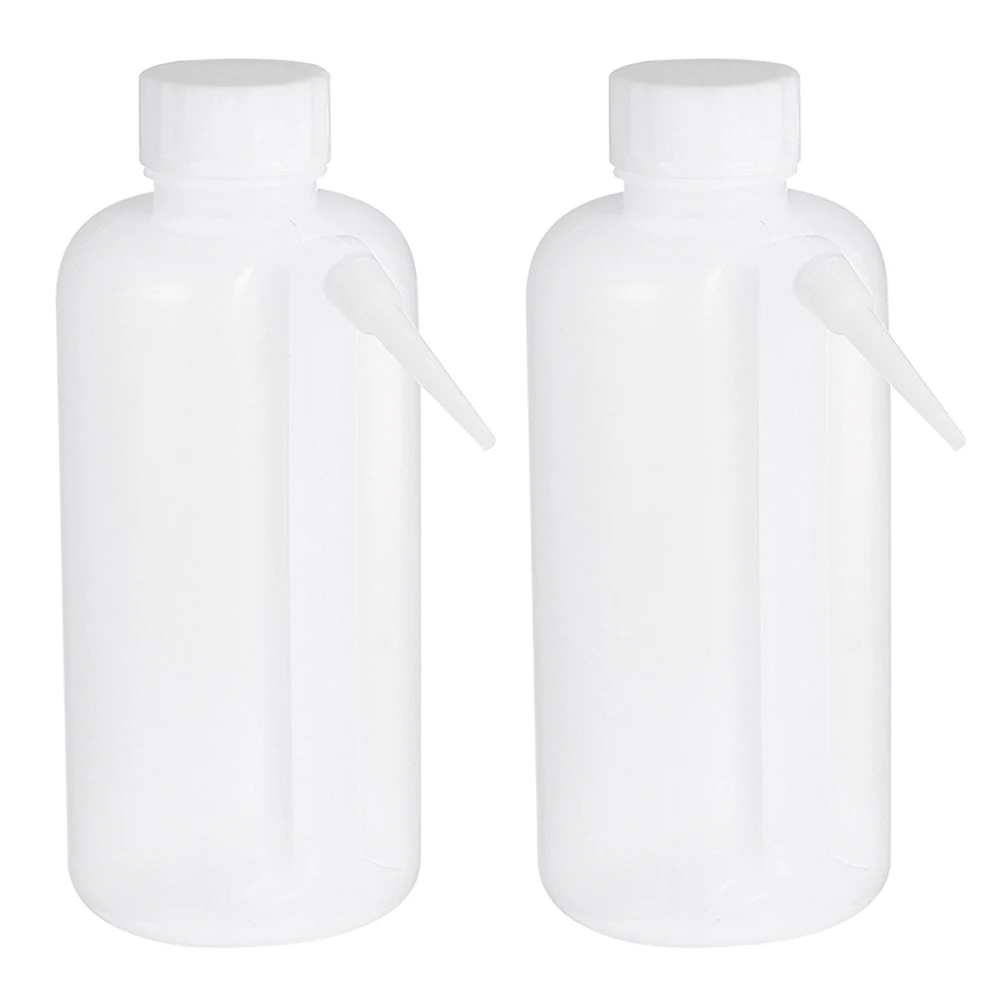 2pcs Plastic Wash Bottle Wide Mouth Liquids Rinsing Bottle Plastic Liquids for Laboratory Bottle Sprayer Tattooing