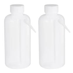 Plástico boca larga líquidos enxaguando garrafa, líquidos plásticos para laboratório garrafa, pulverizador para tatuagem, 2pcs