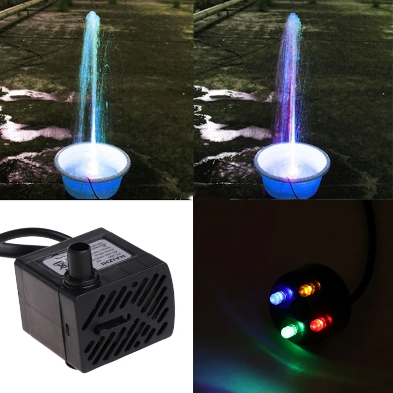 Aquarium Submersible LED Water Pump, Fish Tank Fountain, Pond Tank, EU Plug, Aquatic Pet Kit, 220V, 3W