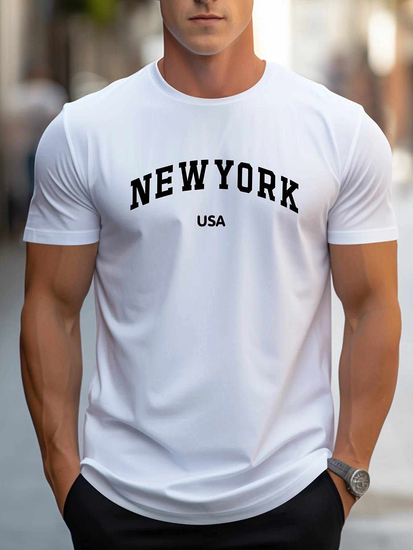 Summer Daily Short Sleeve Tee Clothing New York Print T-shirts For Men Top 2025 Plus Size Casual Men's Sports O-neck T Shirts