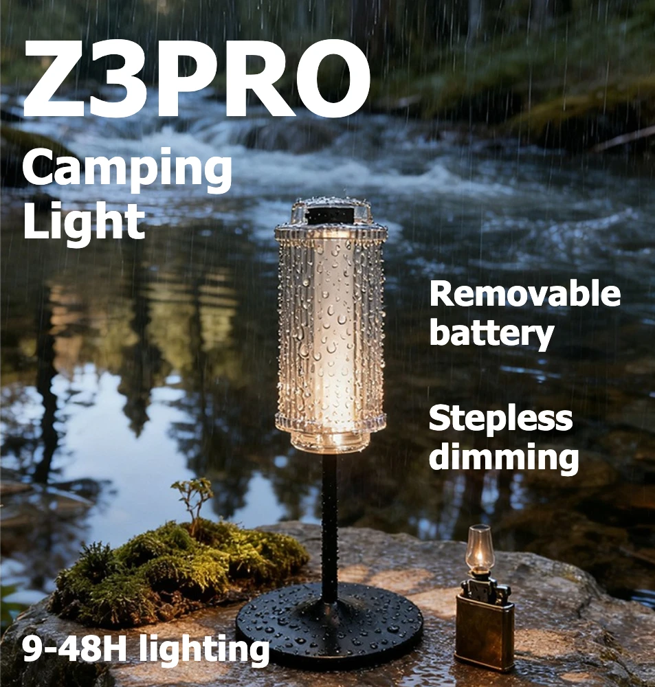 Z3 PRO Leichte Typ-C Wiederaufladbare Campinglaterne Outdoor-Zeltlampe Leistungsstarke Mini-LED-Taschenlampe Campingbeleuchtung – Detail 1