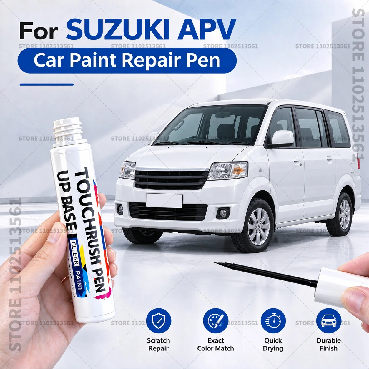 Car Paint Repair Pen for Minor Scratches Automotive Touch Up Paint for Exterior Panels For SUZUKI APV White ZGB Black Gray ZDL