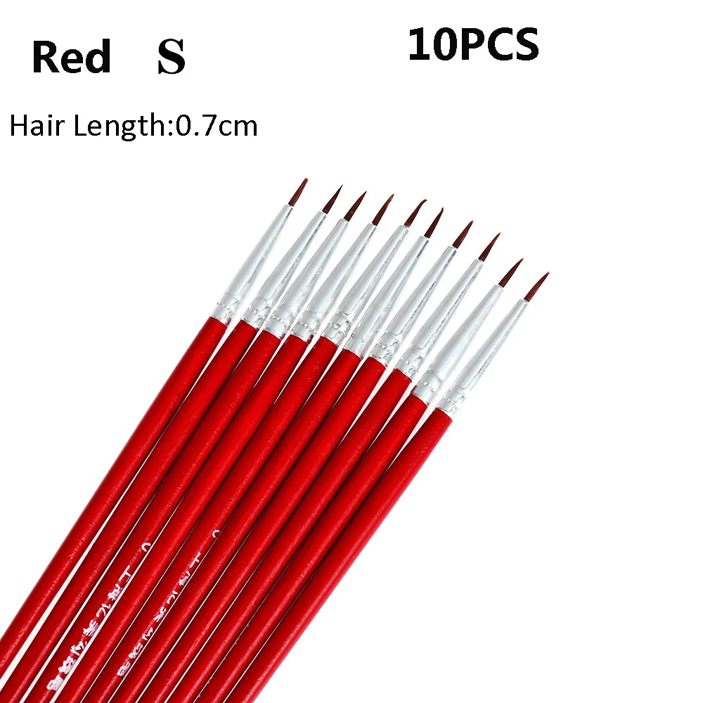 10/20pcs Fine Hand Painted Acrylic Hook Line Pen Painting Brush Drawing Paint