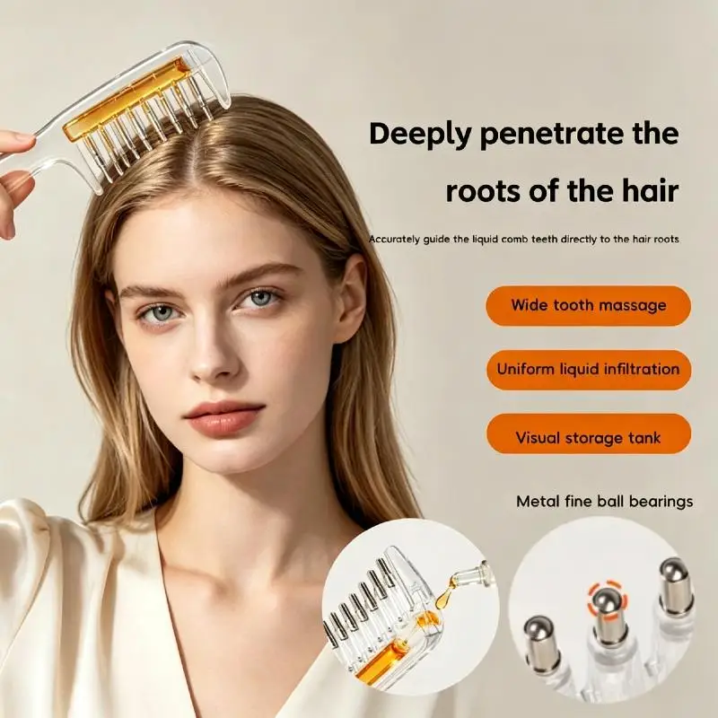 2026 NEW 1Pcs Liquid Guide Applicator Scalp Massage Comb Anti Leak Hair Root Brush Portable Hair Oil Serum Home Hair Care Tool