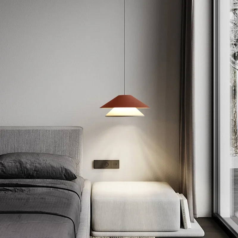 

SANDYHA Modern Nordic Bedside Pendant Light Cream Style Bedroom Hanging Chandelier for Dining Room Home Decor Liftable LED Lamp