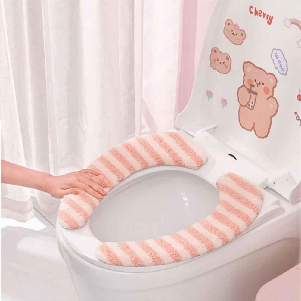 Thickened Toilet Seat Cover Soft Washable Self-adhesive Toilet Pad Cushion Universal Warm Closestool Mat Bathroom Accessories WC