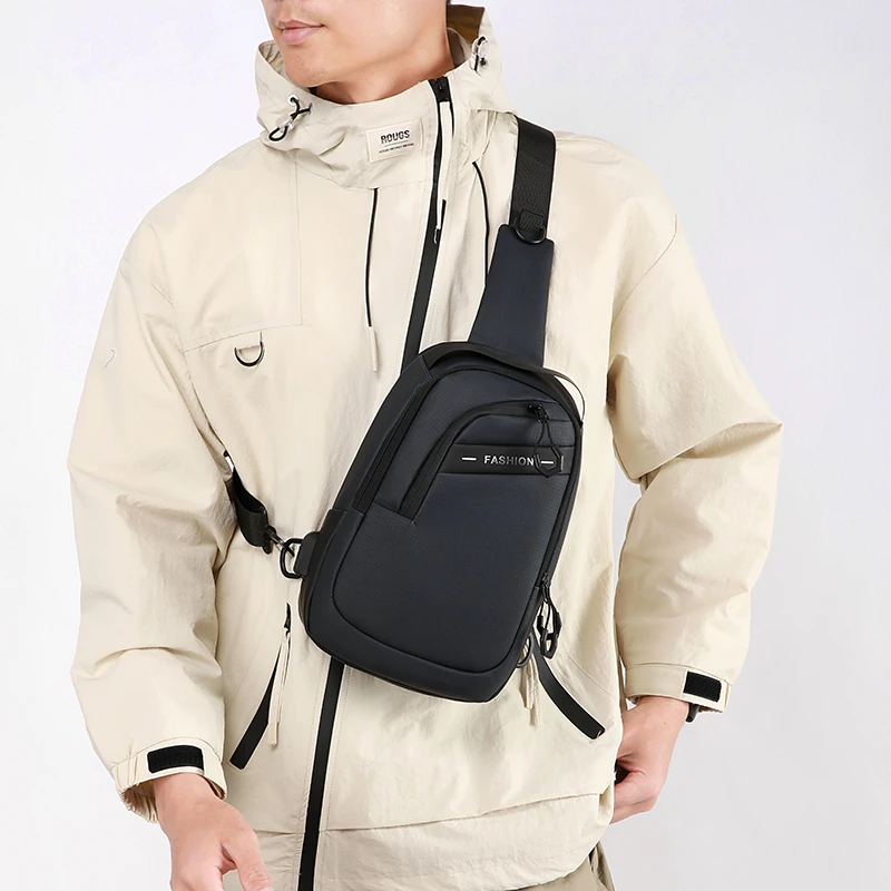 حقيبة صدر رجالية كاجوال جديدة، حقيبة كروس عصرية متعددة الطبقات، حقيبة صدر لركوب الدراجات في الهواء الطلق، حقيبة رياضية ذات سعة كبيرة #2
