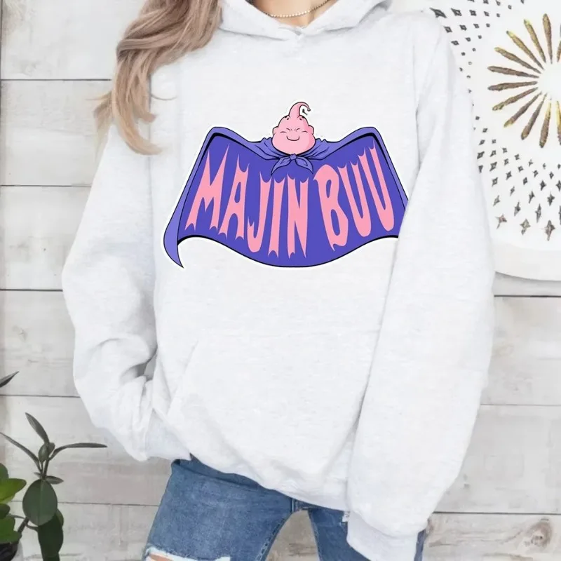 

Anime Dragon Ball Majin Buu Cartoon Print Hoodie Autumn ＆ Winter Casual Comfortable Sweatshirt with Hood for Fans and Daily Wear