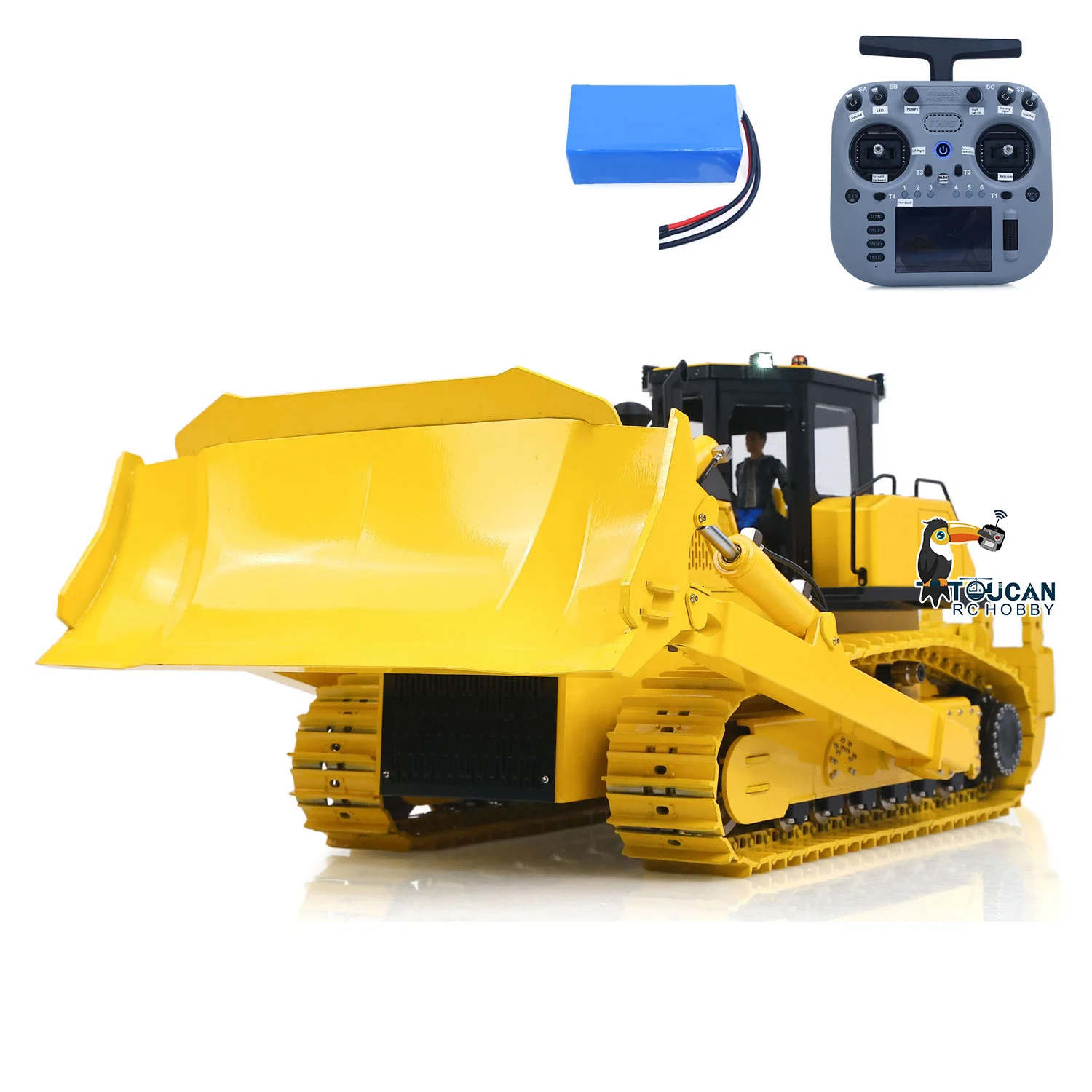 

1/12 Metal D155AX RTR RC Hydraulic Bulldozer Heavy Dozer Machine 7 Way Valve Pump 5 Plows Radio Master TX15 Remoted Truck Sound