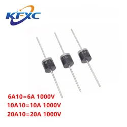 Diode retificador axial eletrico, 10 peza, 10a10, 6a10, 20a10 com func dip 6a 10a 20a 1000v