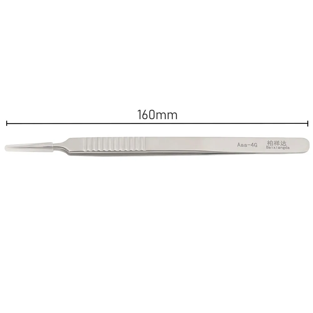 16cm Long Stainless Steel Tweezers Professional Fine Point Sharp Tip Precision Tweezers for Mobile Phone BGA SMD Soldering Tool