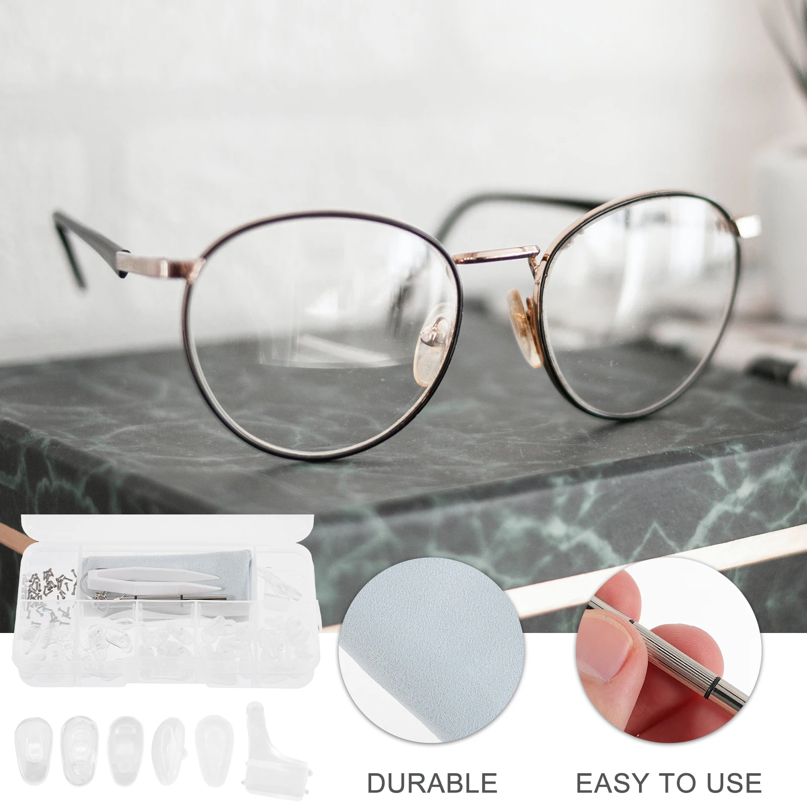 

Nonslip Silicone Glasses Nose Pads Cushion Eyeglass Pad for Frame Sunglasses Reusable Nose Grips Accessories Support Kit
