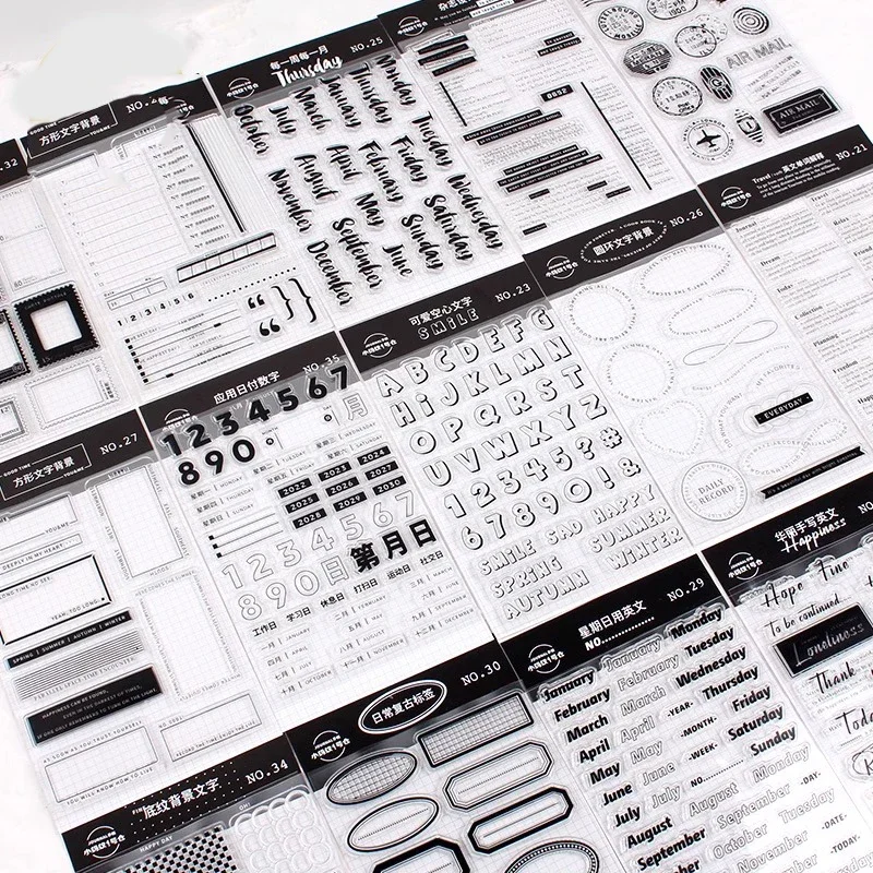 selo de silicone para decoracao diaria layout ingles retro jornal de fronteira scrapbooking rubber stamp 01