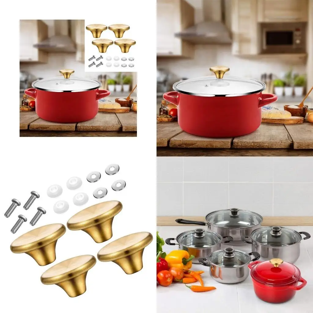 J6PE Knob Metal Material Replacement Knob Set Pots Lid Handle Spare Parts for Ovens