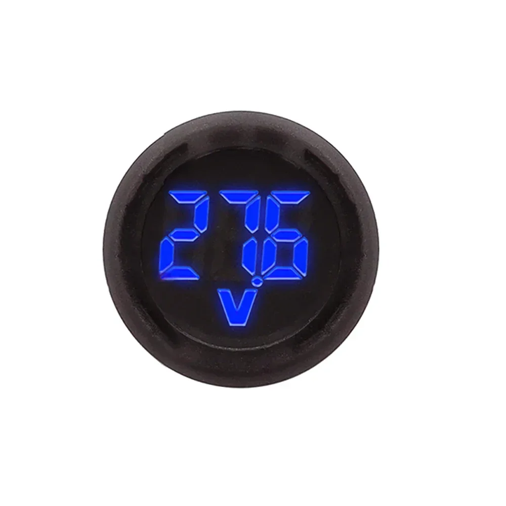 1PCS LED Digital Display Circular Two-wire Voltmeter DC 4-100V Digital Voltmeter Head Display Reverse Connection Protection