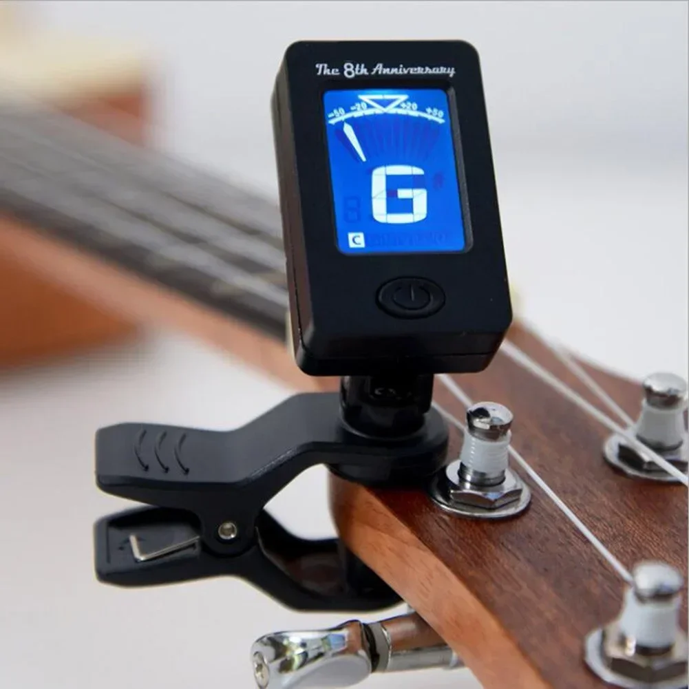 1pc Guitar Tuner Digital Clip-On Tone Tuner Hot Sale Accurate Tuning With LCD Screen Bass Guitar Ukulele Violin Common Tuner