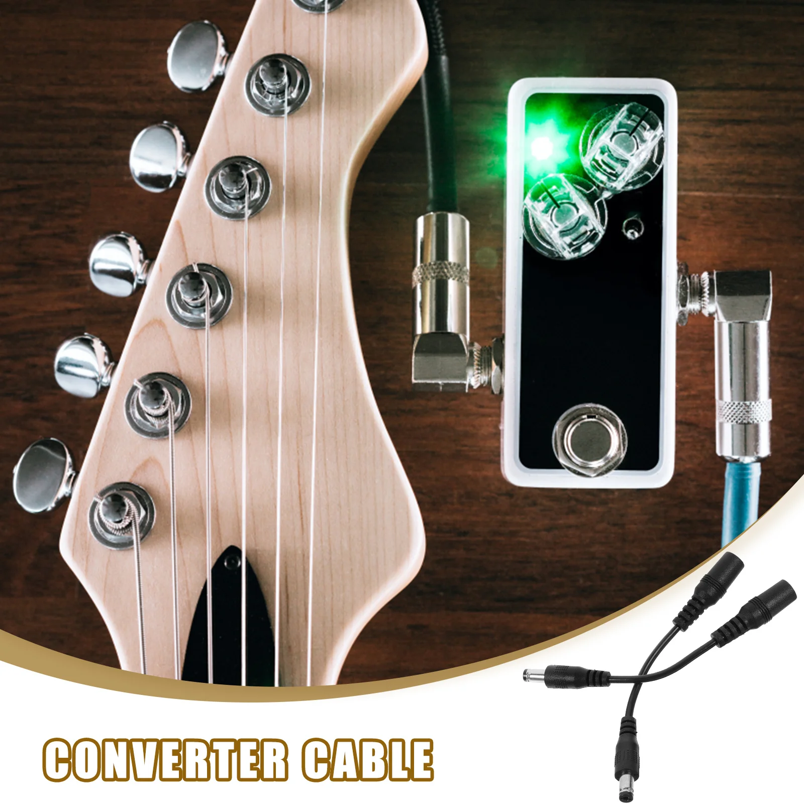 

2pcs Music Instrument Effector Transition Cable Polarity Converter Accessory For Guitar Effects Durable Long Life