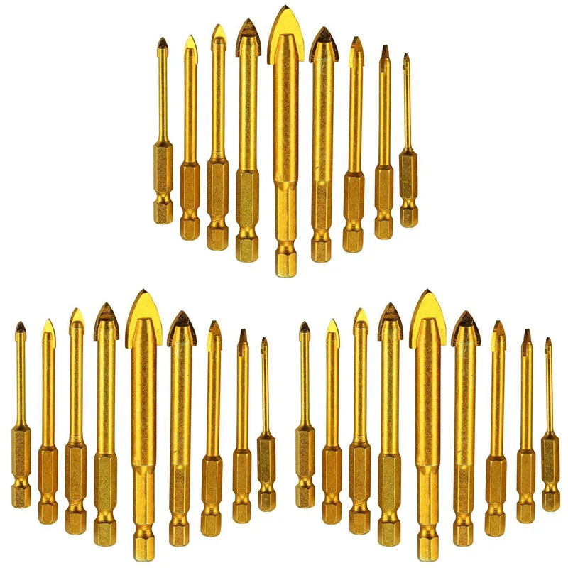 

AC88-27 Pcs Tile Drill Drill Set Of Glass Drill Bits Set Hexagon Tile Drill Set For Mirrors / Glass / Tiles