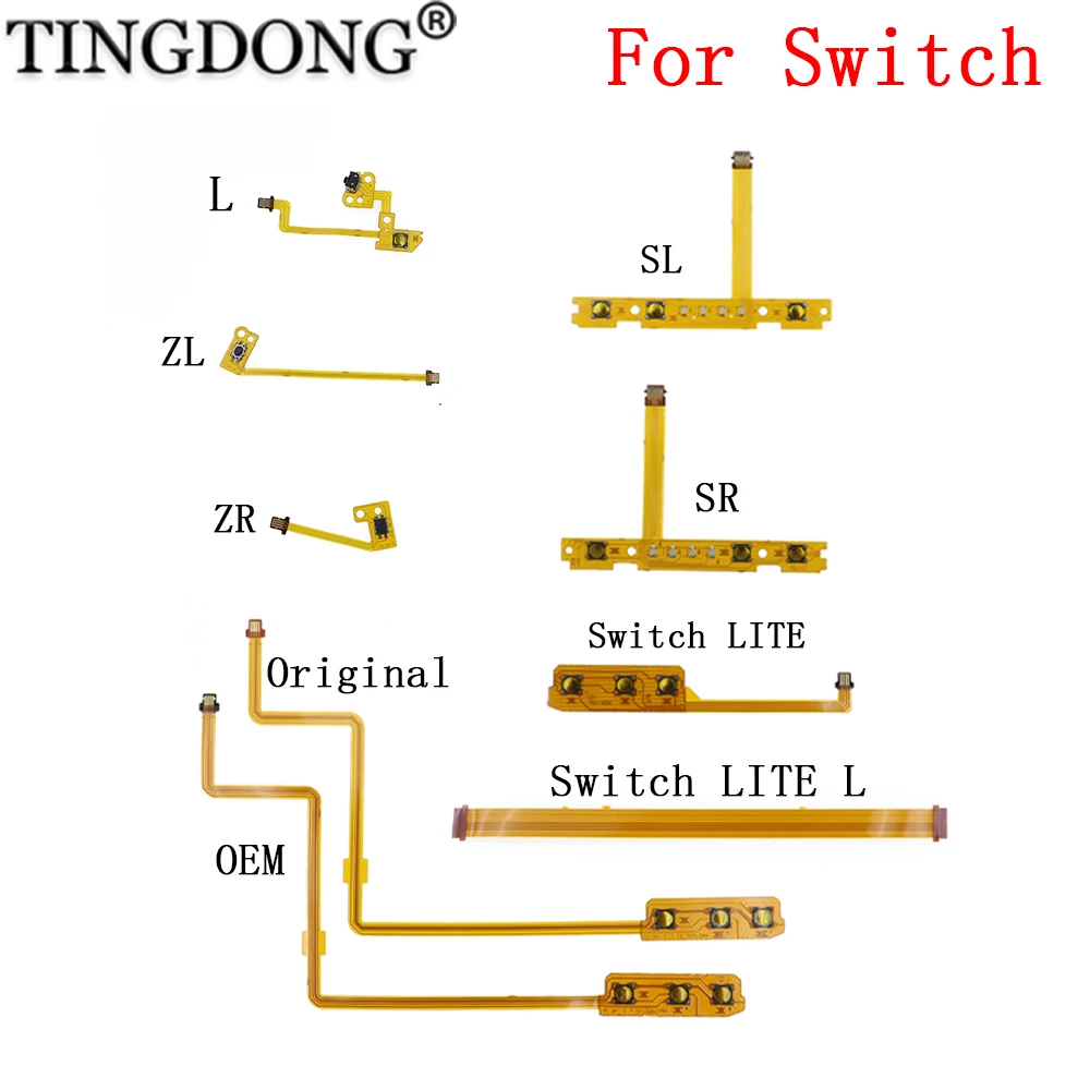 For Switch Lite Joy-Con Joycon NS Left Right Button Power Volume ON OFF Key L SL ZR ZL SR Control Ribbon Flex Cable