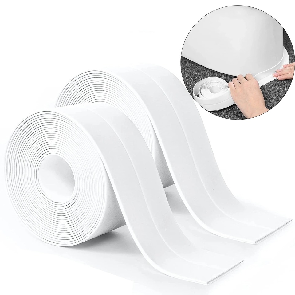  Bathroom Shower Sink Bath Sealing Tapes PVC Adhesive Sealing Strips Waterproof Wall Stickers for Bathroom Kitchen Sealant Tape 