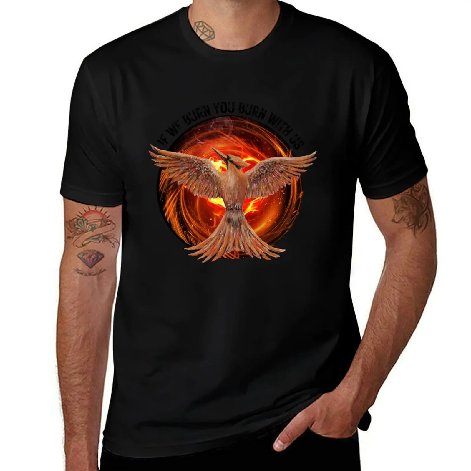 Mockingjay - If We Burn You Burn With Us T-Shirt Plus Size Summer Casual T-Shirt