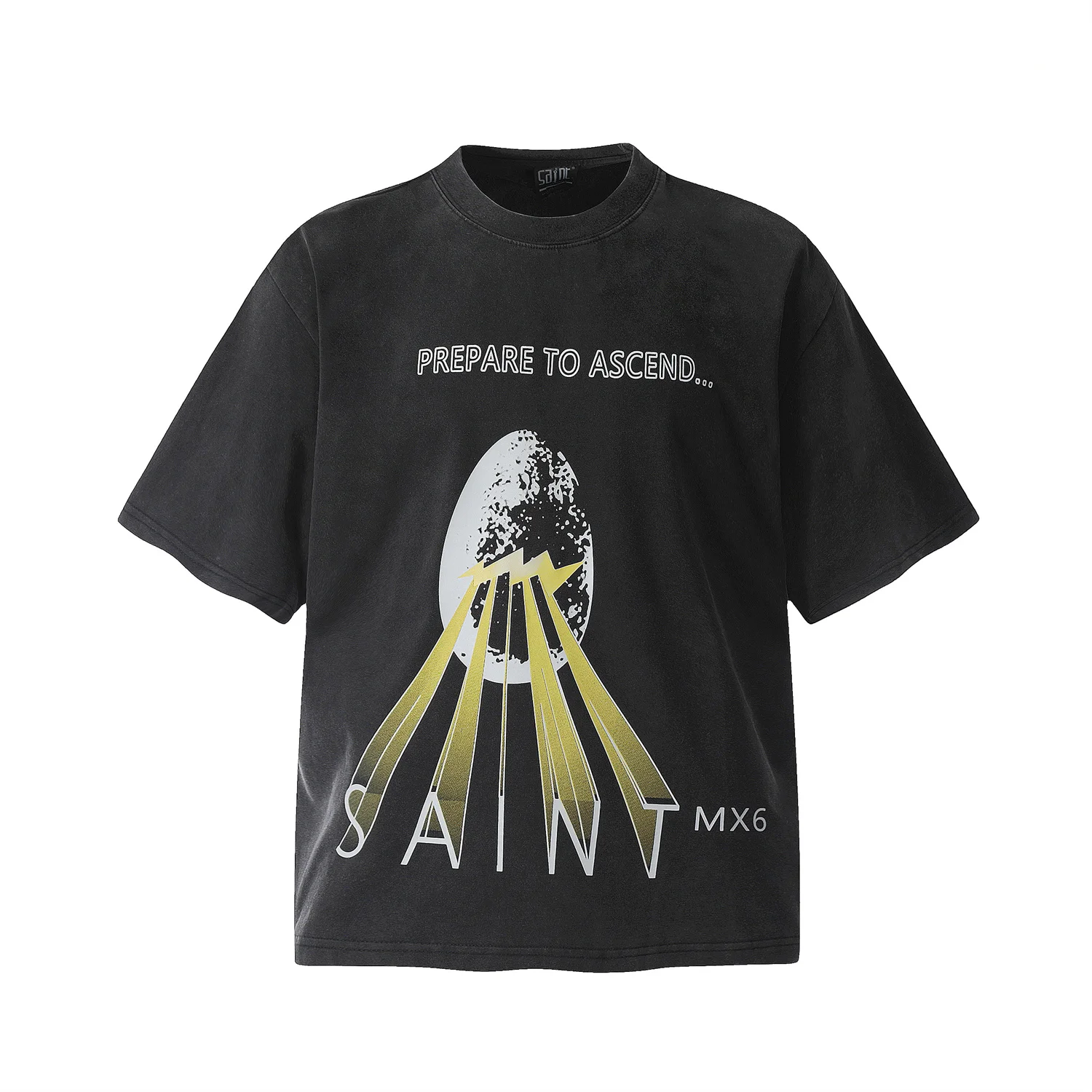 

25SS SAINT OF MICHAEL MX6 “PREPARE TO ASCEND” Print Vintage Retro High-Street Wear Cotton Quality Short Sleeve Tops T-Shirt