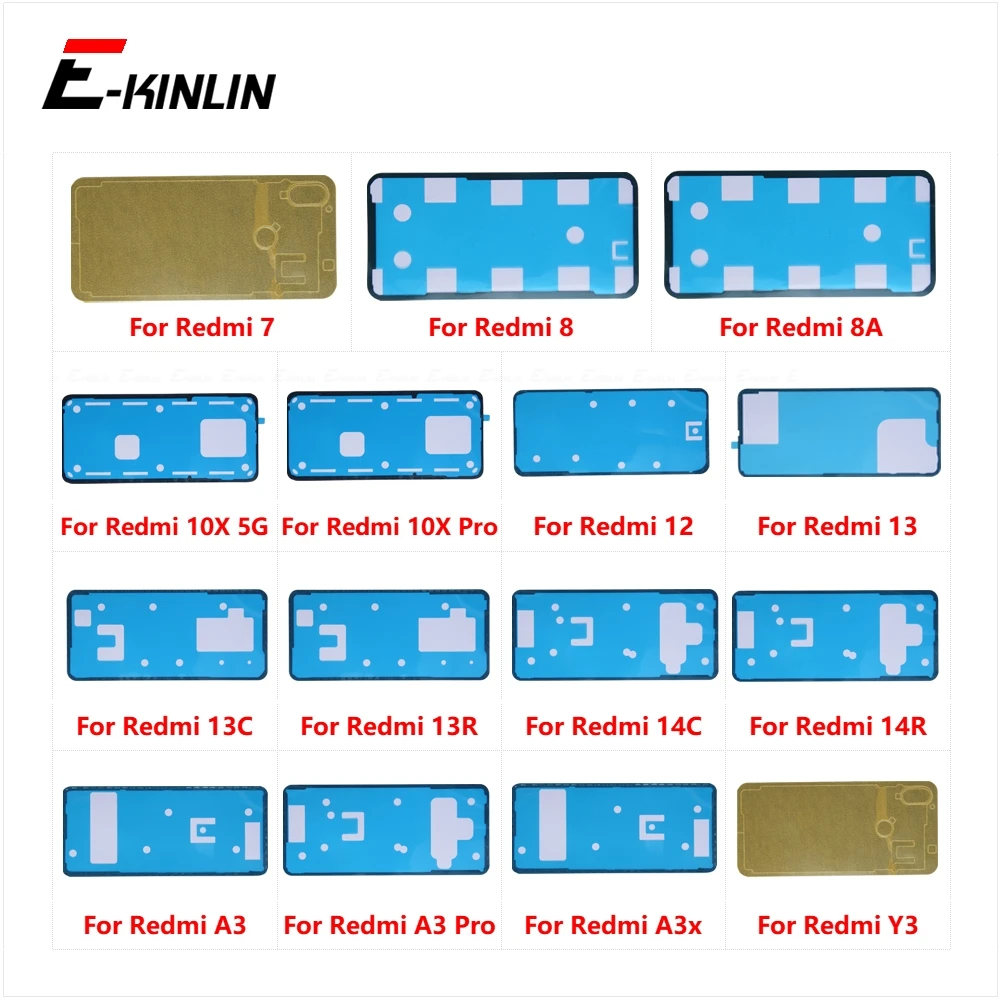 Back Battery Cover Door Sticker Adhesive Glue Tape For Xiaomi Redmi 7 8 8A 10X 12 13 13C 13R 14C 14R A3 Pro A3x Y3 5G Parts