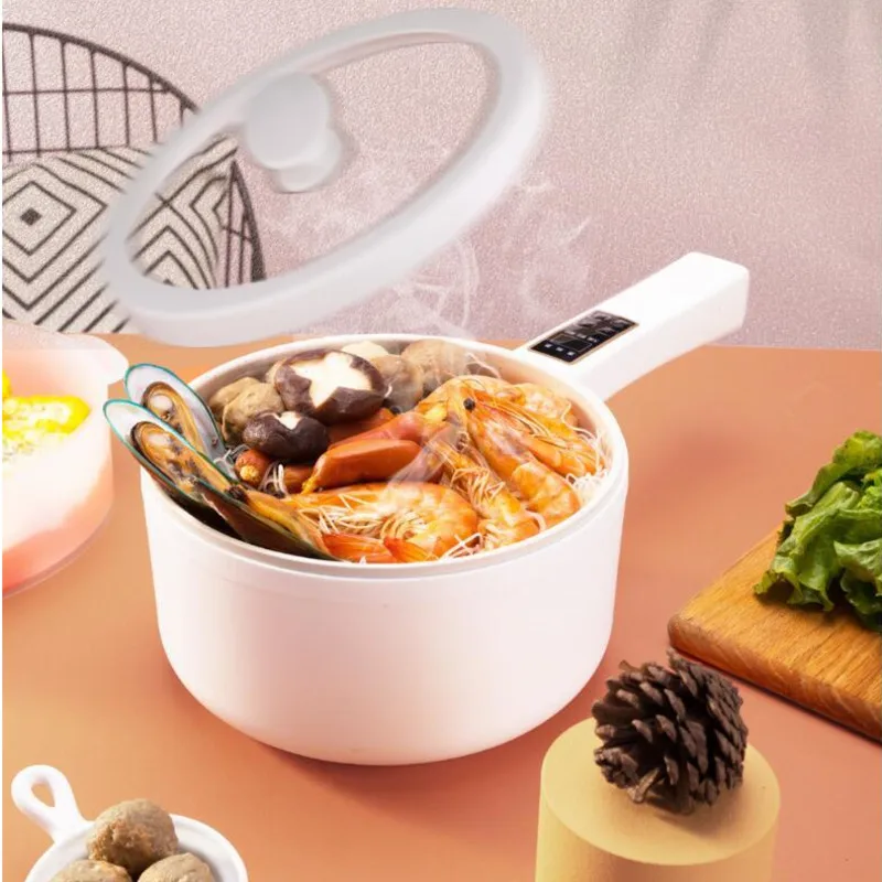 Multifunctional Electric Cooking Pot Home Mini Dormitory Noodle Cooking Pot 110V Electric Heating Portable Hot Pot Multicookers