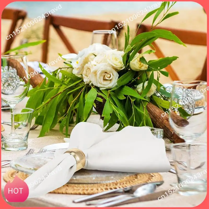 HOT-24 Pcs Day Gold Napkin Rings Napkin Holders For Cloth Napkins Wedding Napkin Holder Rings For Fabric Table Napkins